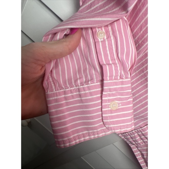 LoveShackFancy x GAP Organic Cotton Striped Cropped Button Down Top Size Large - Picture 5 of 10